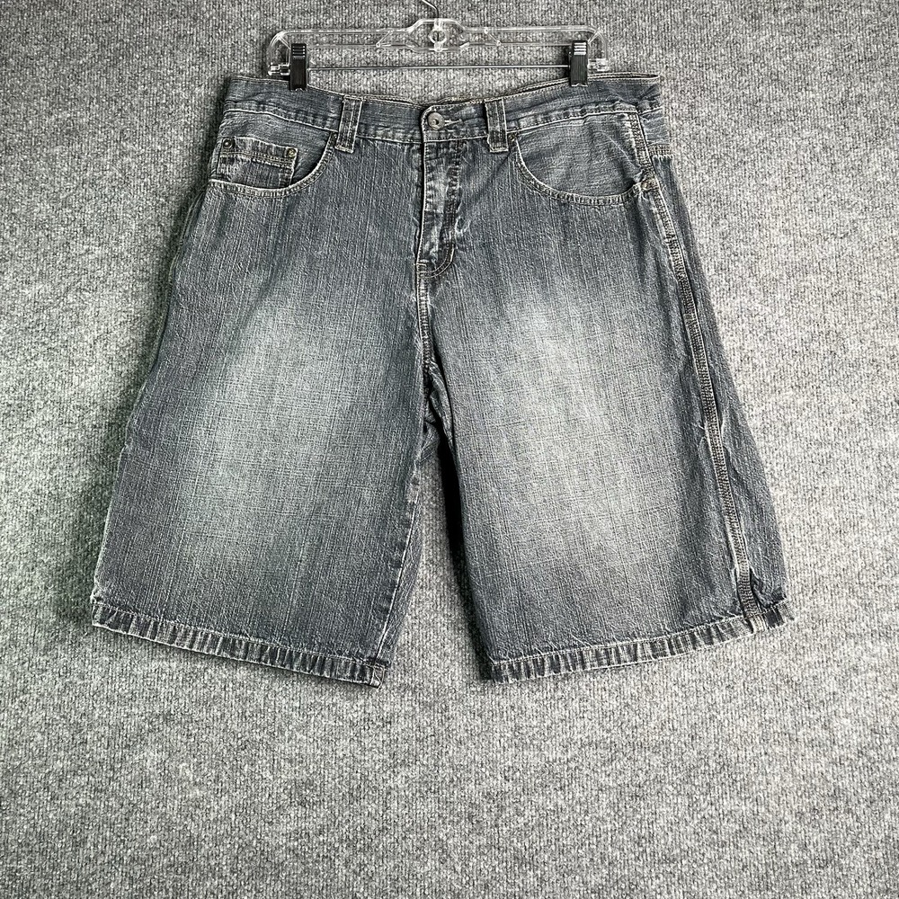 Vintage Anchor‎ Blue Carpenter Jean Shorts Size 34 Jorts Y2K 90s Baggy